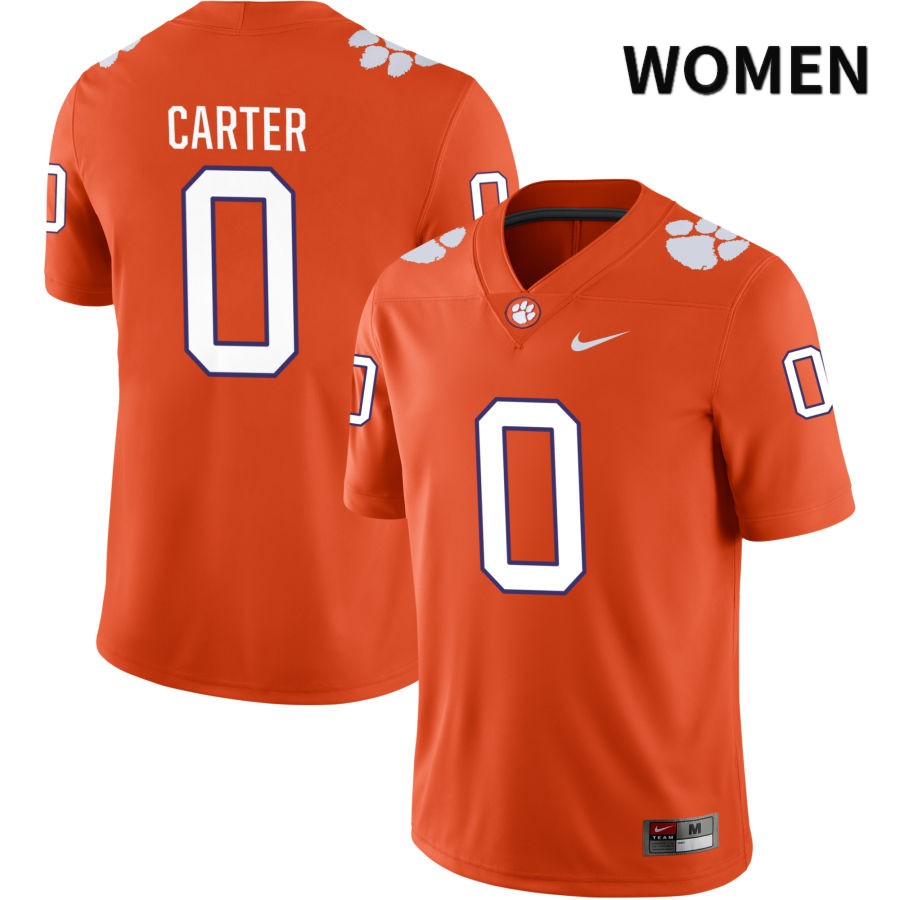 Women's Clemson Tigers Barrett Carter #0 College Orange NIL 2022 NCAA Authentic Jersey Top Quality WKO28N1G